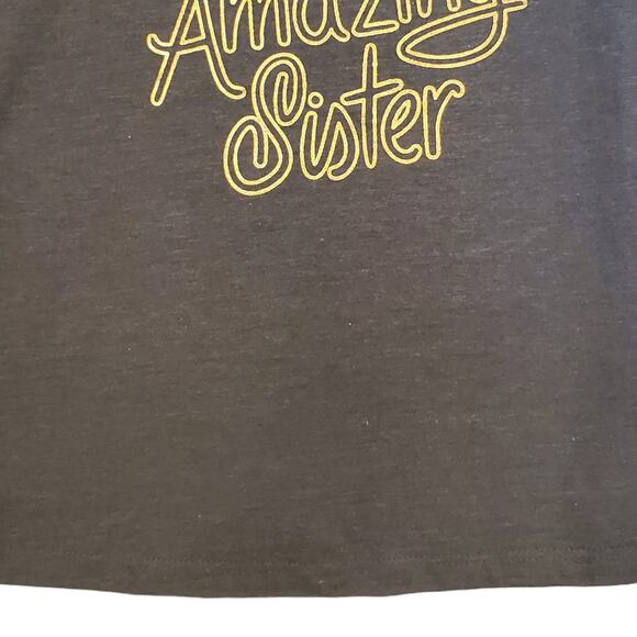Super Amazing Sister TShirt Classic Heather Gray with Gold Accents Size 5T - Picture 4 of 8